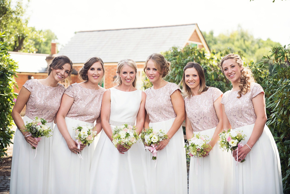 bridesmaid dress ideas white and pale pink