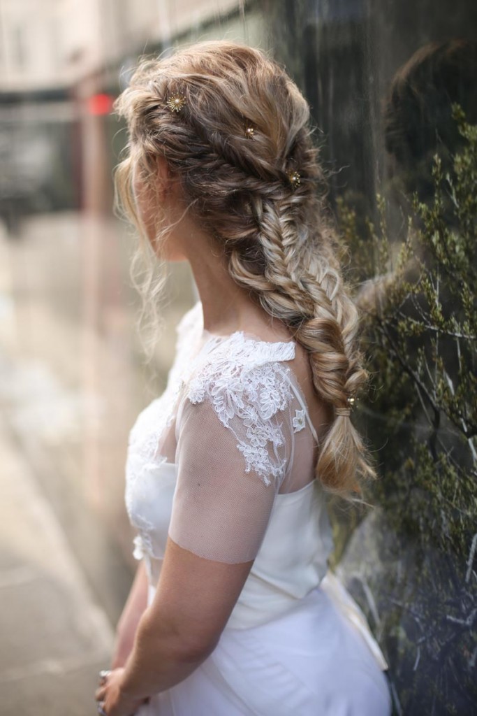 wedding hair bridal plait fishtail braid