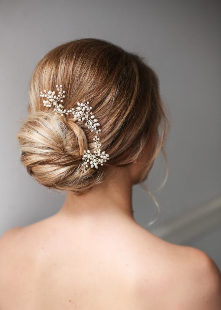 low neat bridal bun wedding hair with hairpeace kelly spence