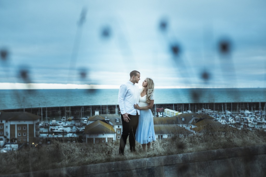 view over brighton marina brighton engagement shoot