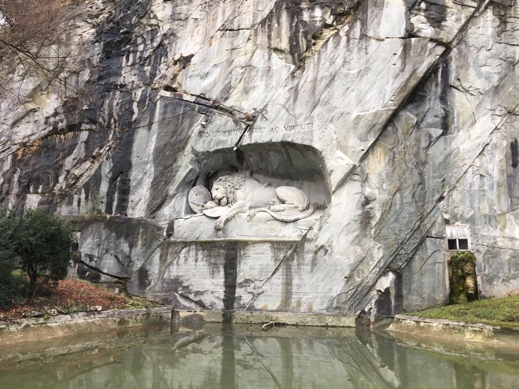 lion statue in Switzerland