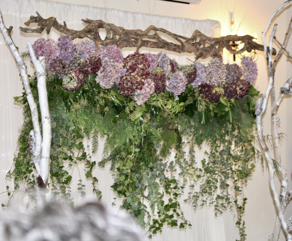 wedding flowers florist north uk wall hanging ivy 