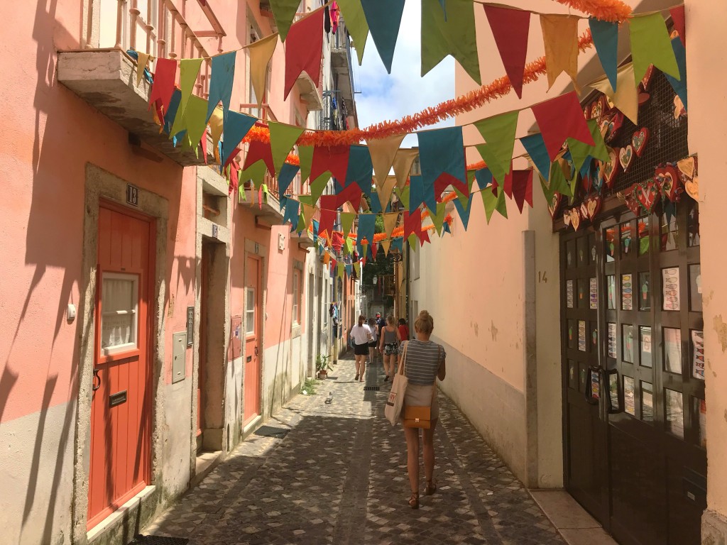 lisbon colourful street