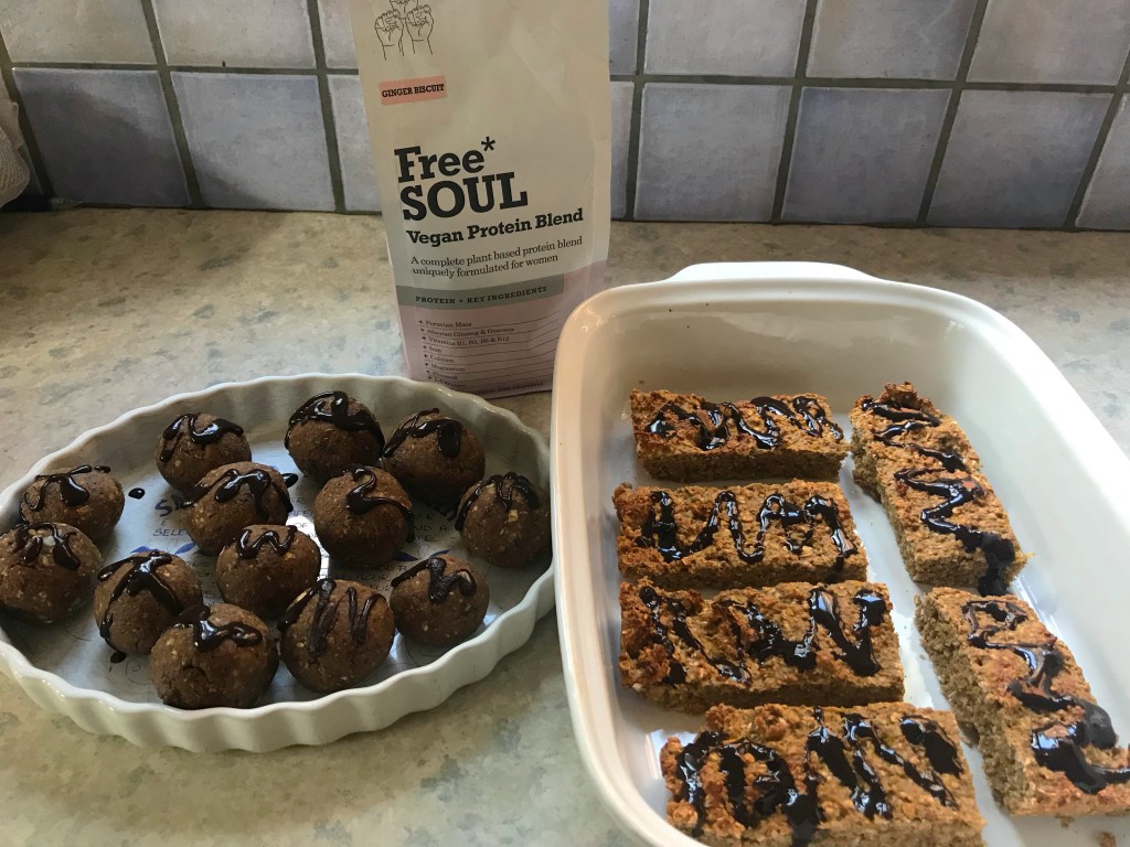 Ginger & Date Protein Balls and Pumpkin Protein Flapjacks - Healthy Halloween Snacks
