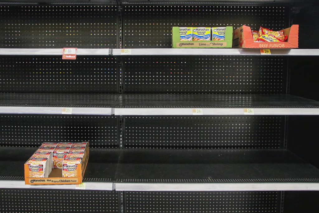 stockpiling supermarkets running out of food